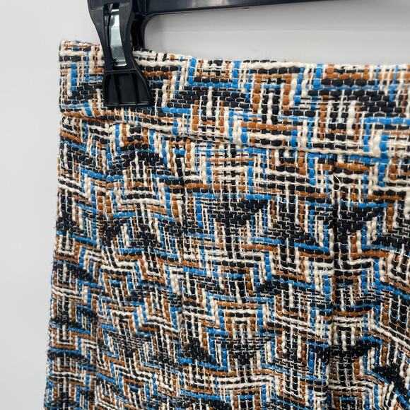 10 Crosby Derek Lam GEOMETRIC-TWEED BOX-PLEAT SKIRT // 0 - Picture 4 of 12